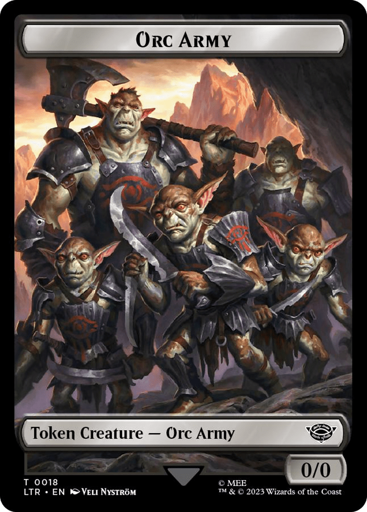 Orc Army (0018) // Food (0023) Double-Sided Token (Surge Foil) [The Lord of the Rings: Tales of Middle-Earth Tokens] | Multizone: Comics And Games