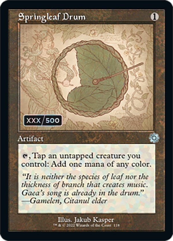Springleaf Drum (Retro Schematic) (Serial Numbered) [The Brothers' War Retro Artifacts] MTG Single Magic: The Gathering  | Multizone: Comics And Games