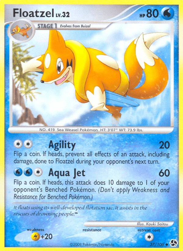 Floatzel (37/106) [Diamond & Pearl: Great Encounters] Pokemon Single Pokémon  | Multizone: Comics And Games