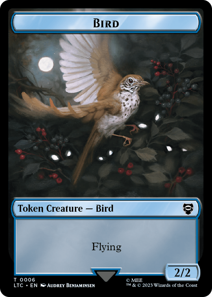 Elf Warrior // Bird Double Sided Token [The Lord of the Rings: Tales of Middle-Earth Commander Tokens] MTG Single Magic: The Gathering  | Multizone: Comics And Games