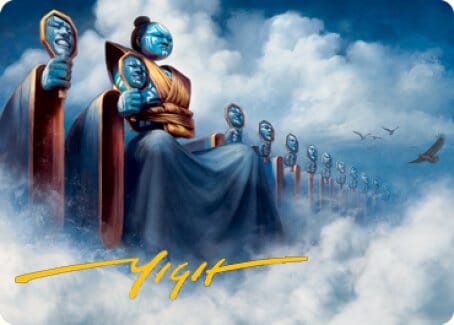 Myojin of Cryptic Dreams Art Card (Gold-Stamped Signature) [Kamigawa: Neon Dynasty Art Series] MTG Single Magic: The Gathering  | Multizone: Comics And Games
