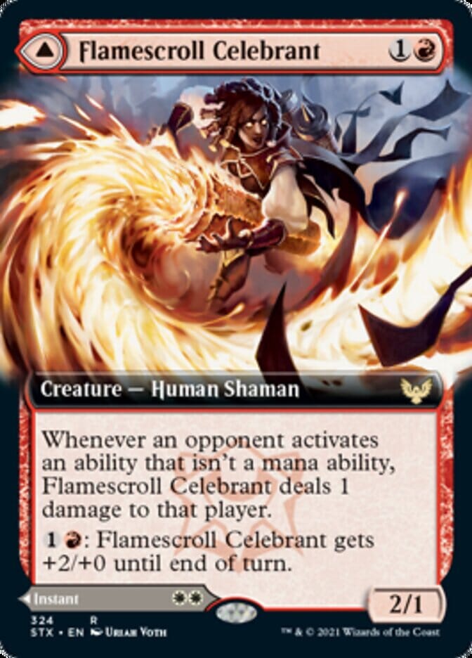 Flamescroll Celebrant // Revel in Silence (Extended) [Strixhaven: School of Mages] MTG Single Magic: The Gathering  | Multizone: Comics And Games