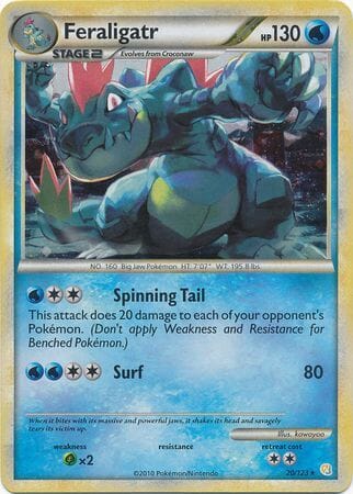 Feraligatr (20/123) (Cracked Ice Holo) [HeartGold & SoulSilver: Base Set] Pokemon Single Pokémon  | Multizone: Comics And Games