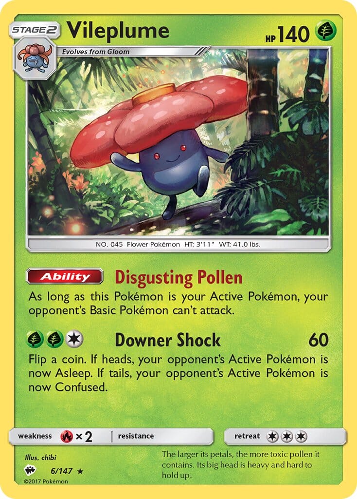 Vileplume (6/147) (Prerelease Kit Exclusive) (Theme Deck Exclusive) [Sun & Moon: Burning Shadows] Pokemon Single Pokémon  | Multizone: Comics And Games