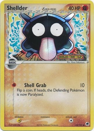 Shellder (63/101) (Delta Species) (Stamped) [EX: Dragon Frontiers] Pokemon Single Pokémon  | Multizone: Comics And Games