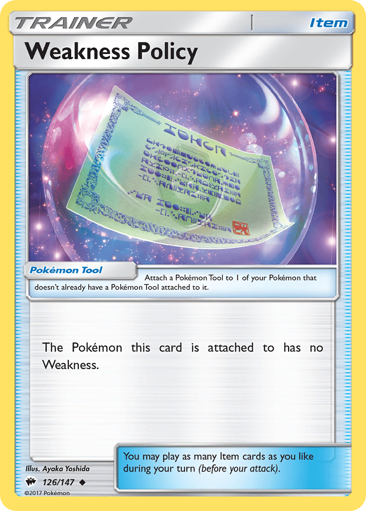 Weakness Policy (126/147) [Sun & Moon: Burning Shadows] Pokemon Single Pokémon  | Multizone: Comics And Games