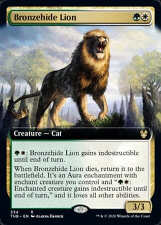 Bronzehide Lion (Extended Art) [Theros Beyond Death] MTG Single Magic: The Gathering  | Multizone: Comics And Games