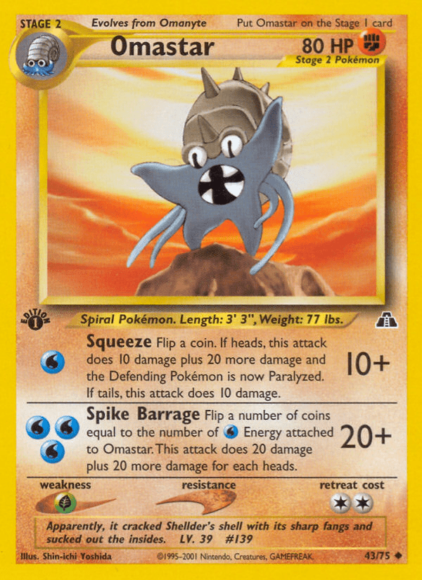 Omastar (43/75) [Neo Discovery 1st Edition] Pokemon Single Pokémon  | Multizone: Comics And Games