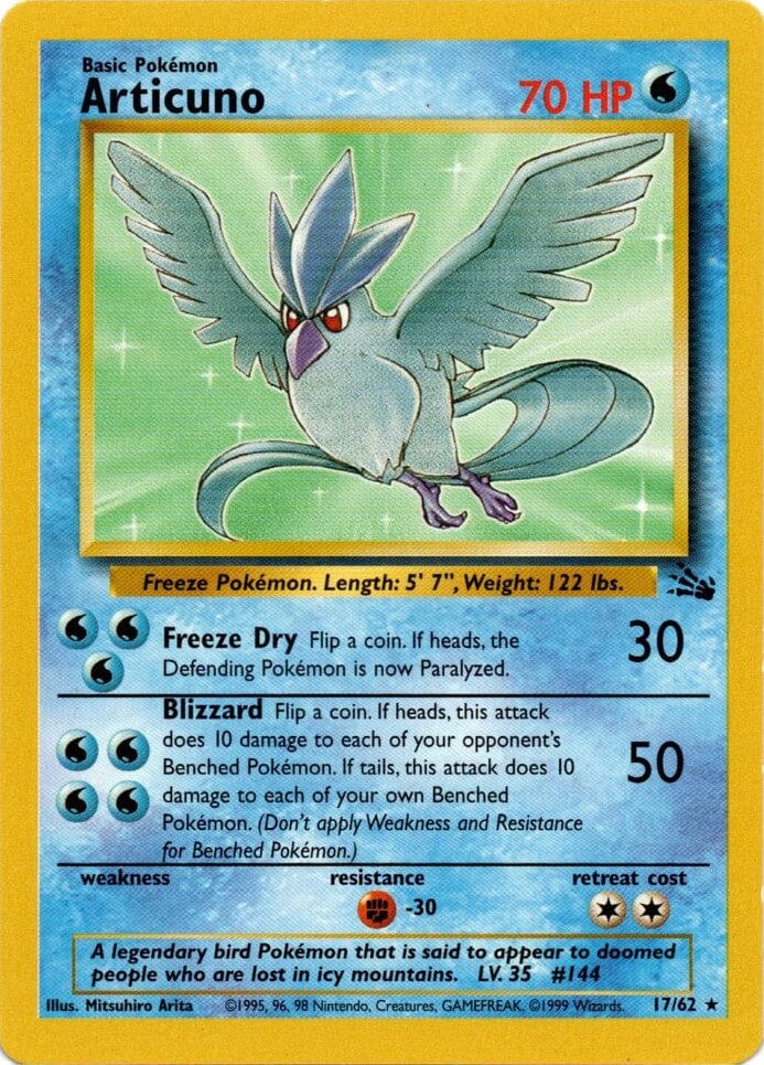 Articuno (17/62) [Fossil Unlimited] Pokemon Single Pokémon  | Multizone: Comics And Games