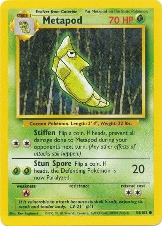 Metapod (54/102) [Base Set Unlimited] Pokemon Single Pokémon  | Multizone: Comics And Games