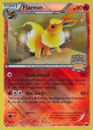 Flareon (12/108) (Regional Championship 2013 Promo Staff) [Black & White: Dark Explorers] Pokemon Single Pokémon  | Multizone: Comics And Games