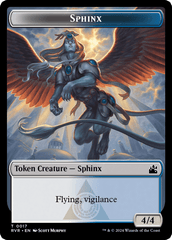 Elf Knight // Sphinx Double-Sided Token [Ravnica Remastered Tokens] MTG Single Magic: The Gathering  | Multizone: Comics And Games