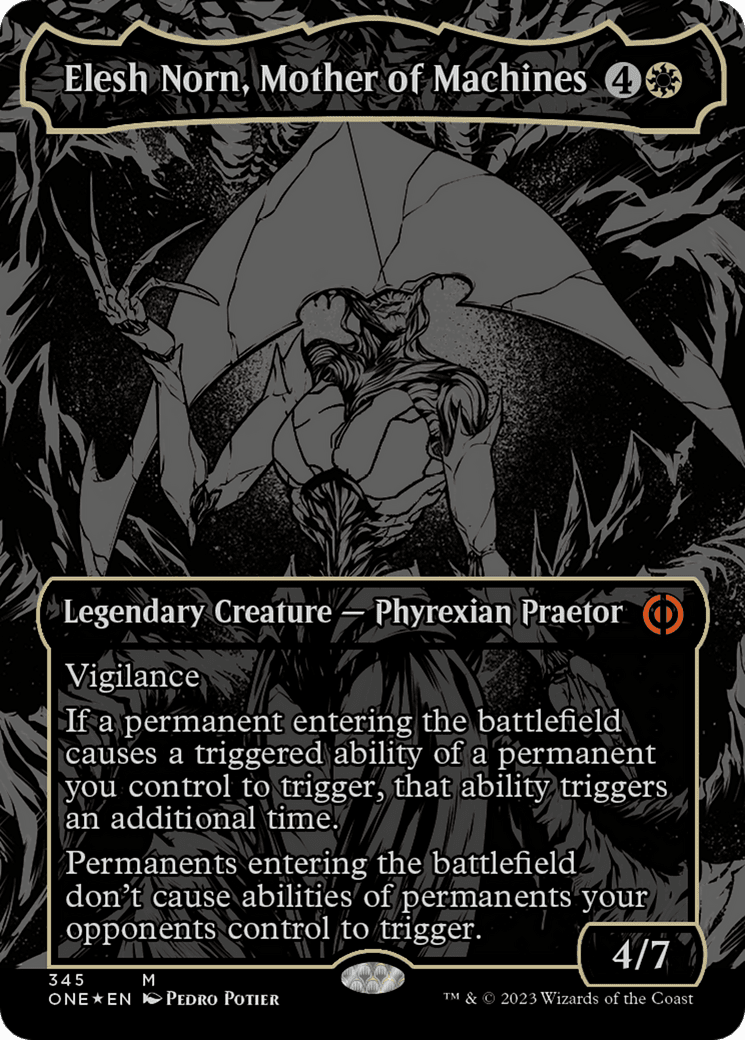 Elesh Norn, Mother of Machines (Oil Slick Raised Foil) [Phyrexia: All Will Be One] MTG Single Magic: The Gathering  | Multizone: Comics And Games