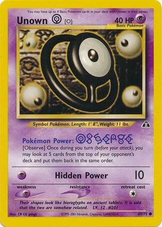 Unown [O] (69/75) [Neo Discovery Unlimited] Pokemon Single Pokémon  | Multizone: Comics And Games