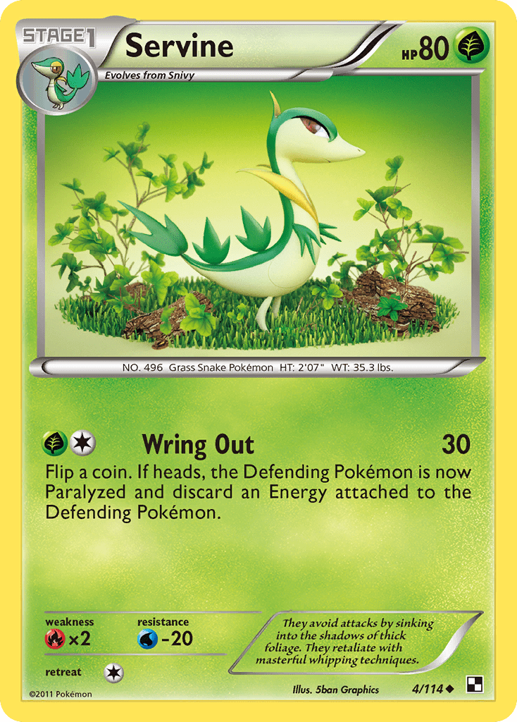 Servine (4/114) [Black & White: Base Set] Pokemon Single Pokémon  | Multizone: Comics And Games
