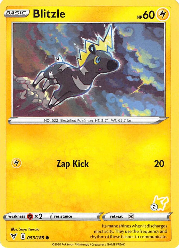 Blitzle (053/185) (Pikachu Stamp #2) [Battle Academy 2022] Pokemon Single Pokémon  | Multizone: Comics And Games