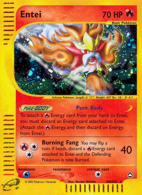 Entei (H8/H32) [Aquapolis] Pokemon Single Pokémon  | Multizone: Comics And Games