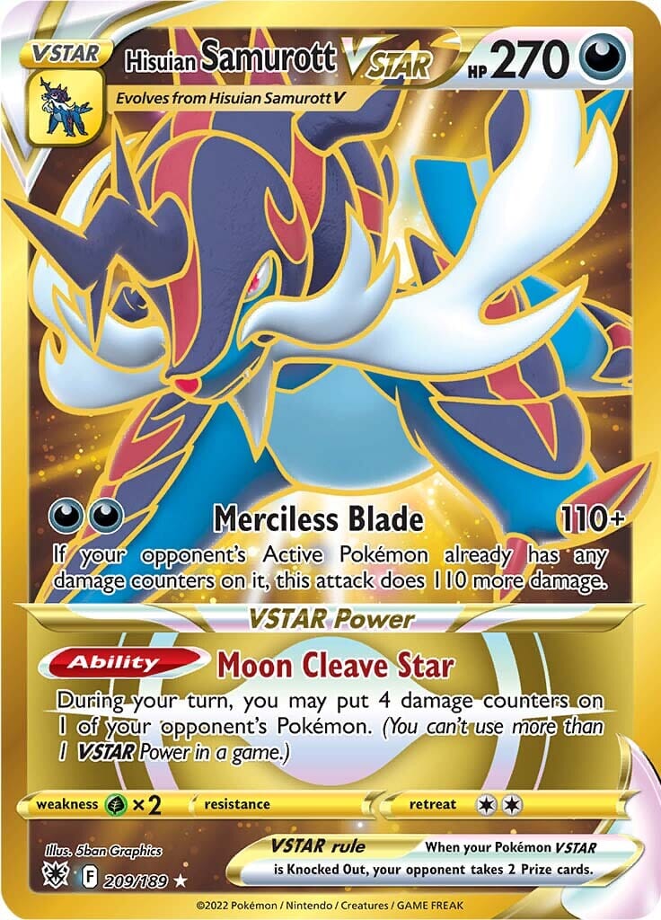 Hisuian Samurott VSTAR (209/189) [Sword & Shield: Astral Radiance] Pokemon Single Pokémon  | Multizone: Comics And Games
