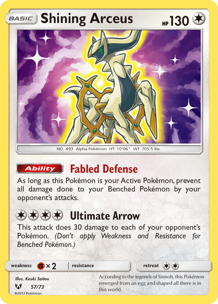 Shining Arceus (57/73) [Sun & Moon: Shining Legends] Pokemon Single Pokémon  | Multizone: Comics And Games