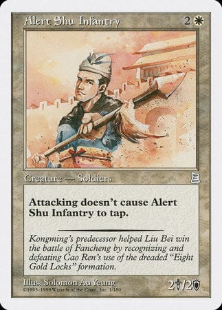 Alert Shu Infantry [Portal Three Kingdoms] MTG Single Magic: The Gathering  | Multizone: Comics And Games