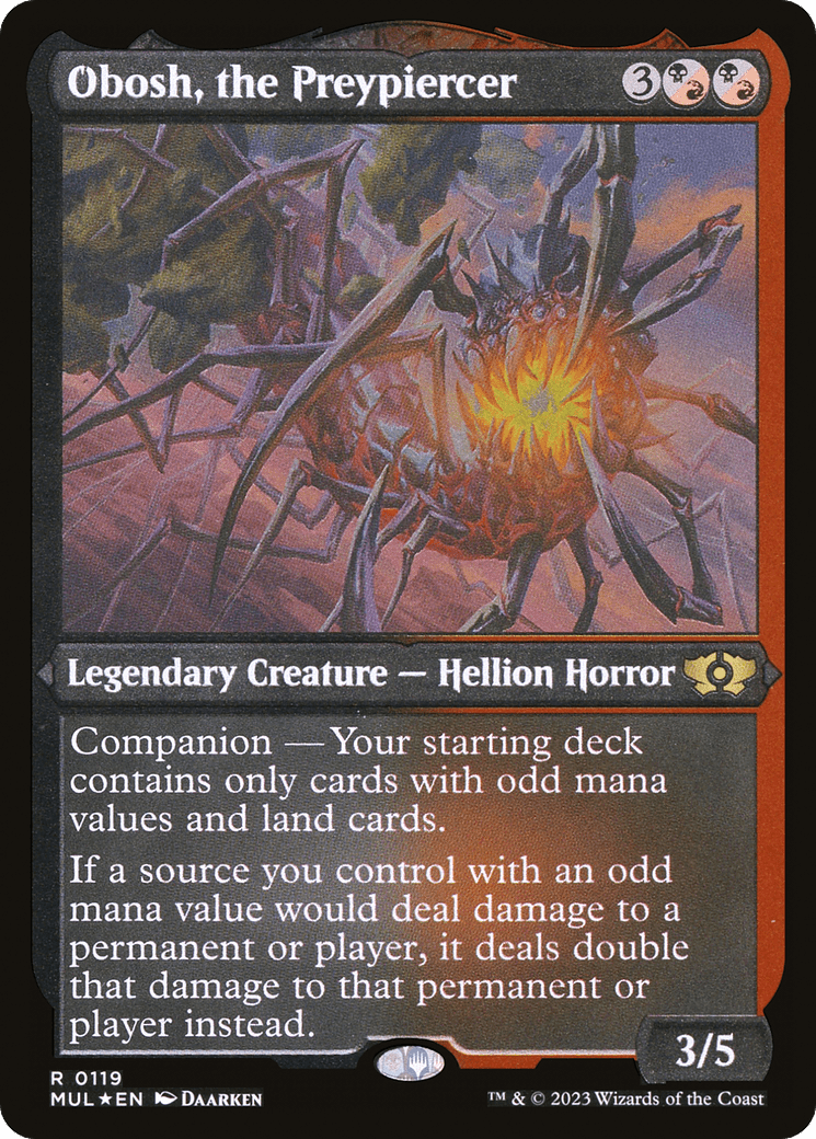 Obosh, the Preypiercer (Foil Etched) [Multiverse Legends] MTG Single Magic: The Gathering  | Multizone: Comics And Games