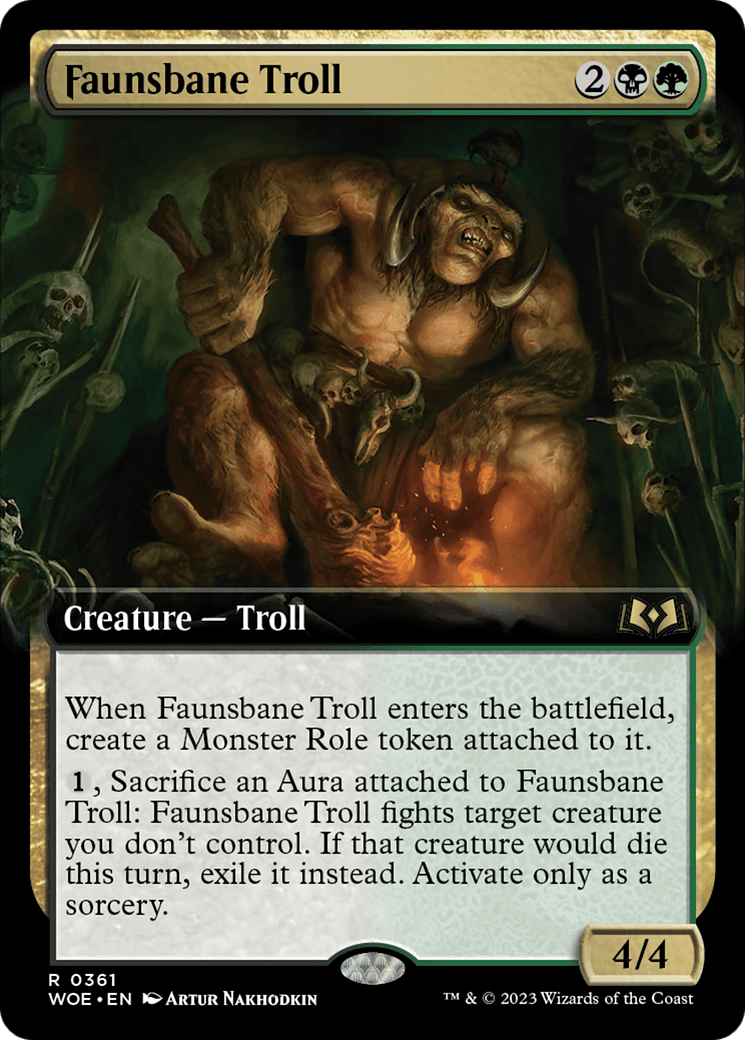 Faunsbane Troll (Extended Art) [Wilds of Eldraine] MTG Single Magic: The Gathering  | Multizone: Comics And Games