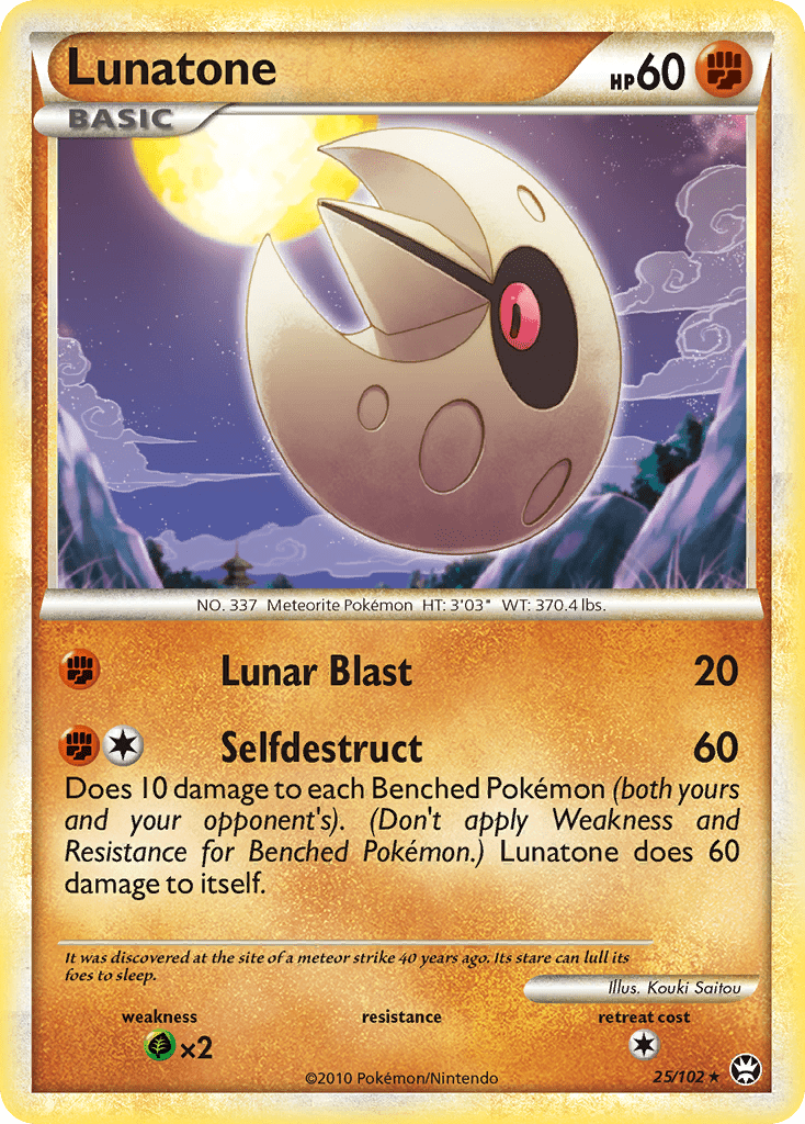 Lunatone (25/102) [HeartGold & SoulSilver: Triumphant] Pokemon Single Pokémon  | Multizone: Comics And Games