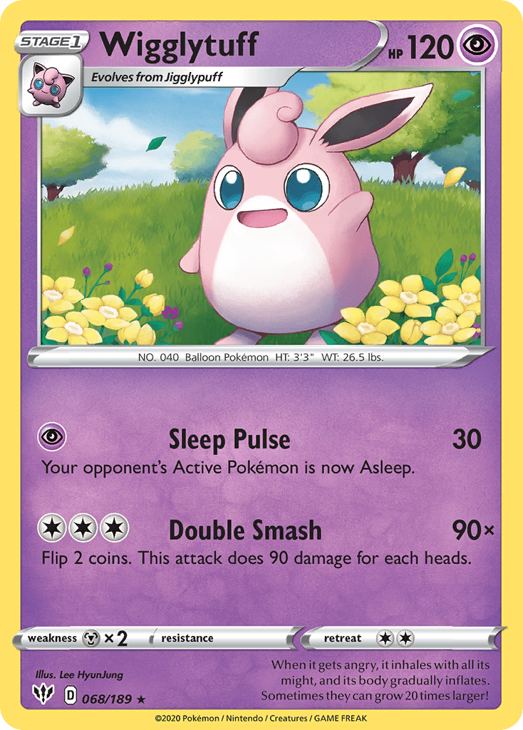 Wigglytuff (068/189) [Sword & Shield: Darkness Ablaze] Pokemon Single Pokémon  | Multizone: Comics And Games