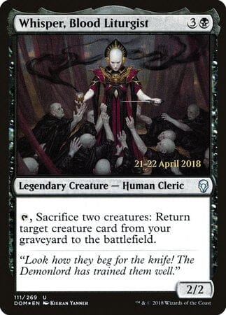 Whisper, Blood Liturgist [Dominaria Promos] MTG Single Magic: The Gathering  | Multizone: Comics And Games