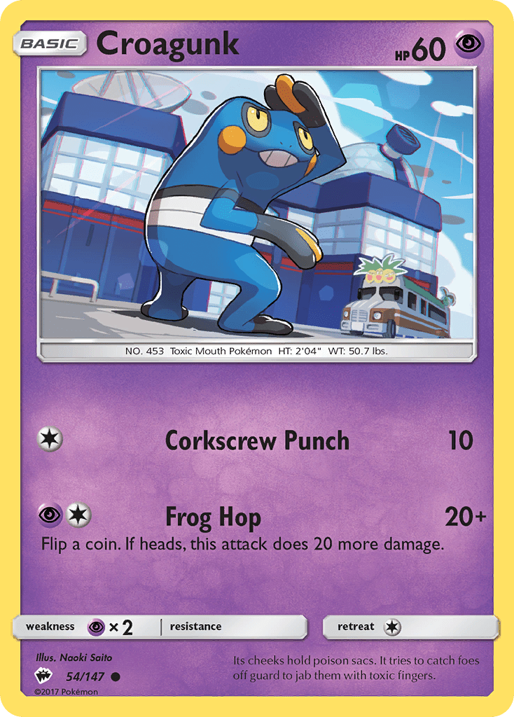 Croagunk (54/147) [Sun & Moon: Burning Shadows] Pokemon Single Pokémon  | Multizone: Comics And Games