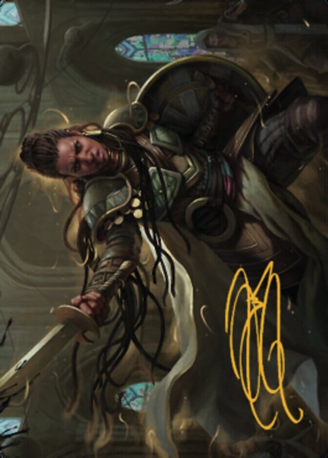 Shanna, Purifying Blade Art Card 1 (Gold-Stamped Signature) [Dominaria United Art Series] MTG Single Magic: The Gathering  | Multizone: Comics And Games