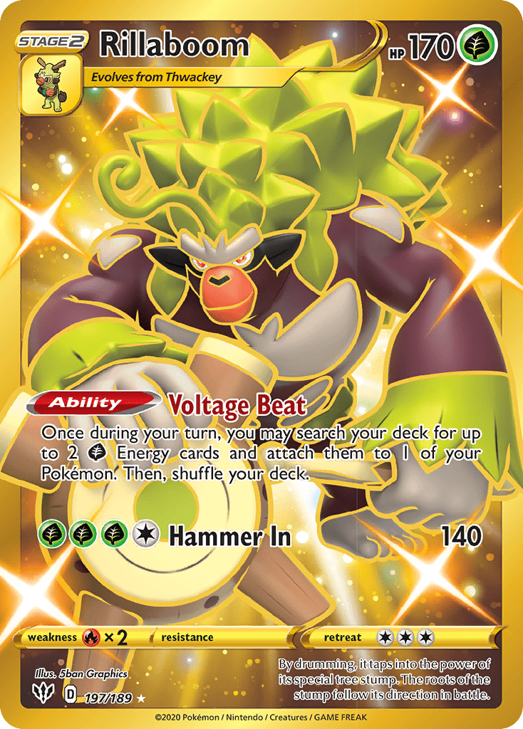 Rillaboom (197/189) [Sword & Shield: Darkness Ablaze] Pokemon Single Pokémon  | Multizone: Comics And Games