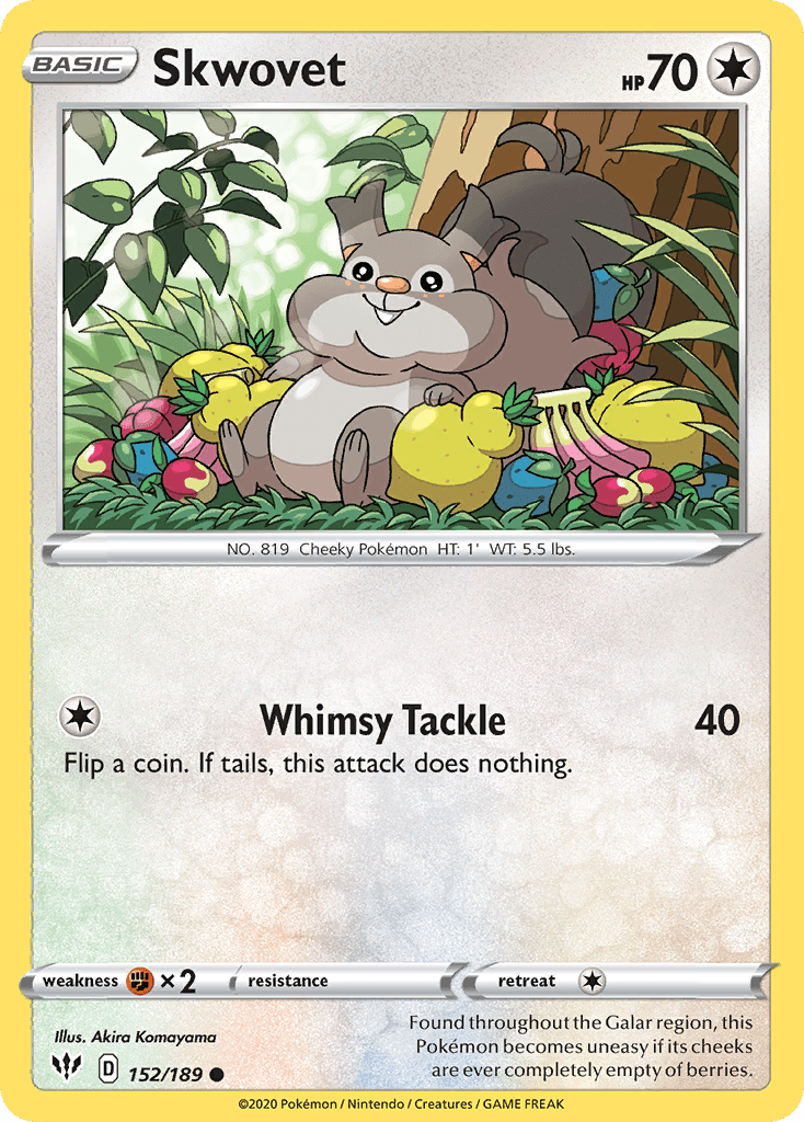 Skwovet (152/189) [Sword & Shield: Darkness Ablaze] Pokemon Single Pokémon  | Multizone: Comics And Games