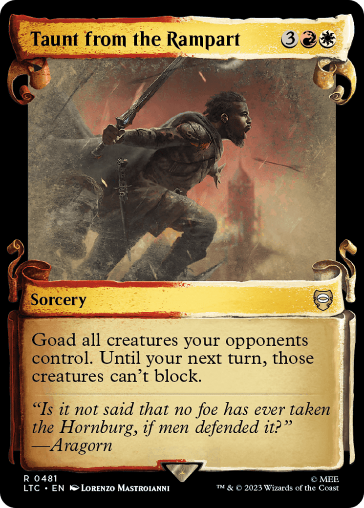Taunt from the Rampart [The Lord of the Rings: Tales of Middle-Earth Commander Showcase Scrolls] MTG Single Magic: The Gathering  | Multizone: Comics And Games