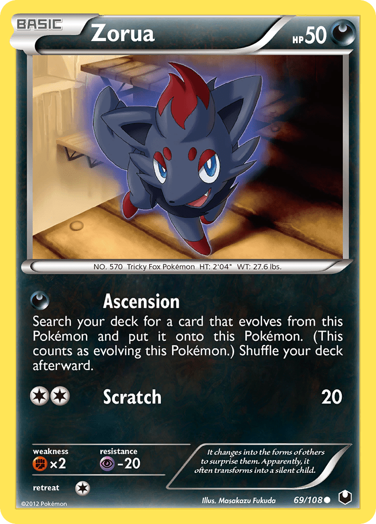 Zorua (69/108) [Black & White: Dark Explorers] Pokemon Single Pokémon  | Multizone: Comics And Games