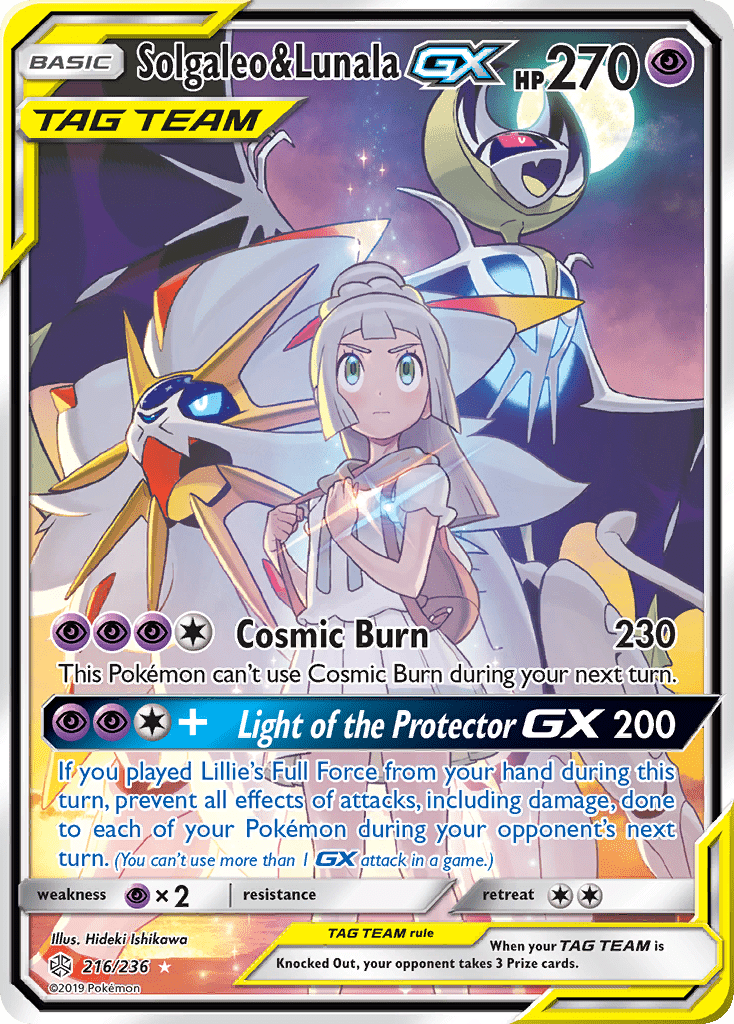 Solgaleo & Lunala GX (216/236) [Sun & Moon: Cosmic Eclipse] Pokemon Single Pokémon  | Multizone: Comics And Games