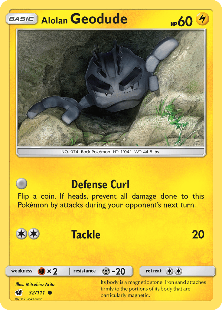 Alolan Geodude (32/111) [Sun & Moon: Crimson Invasion] Pokemon Single Pokémon  | Multizone: Comics And Games