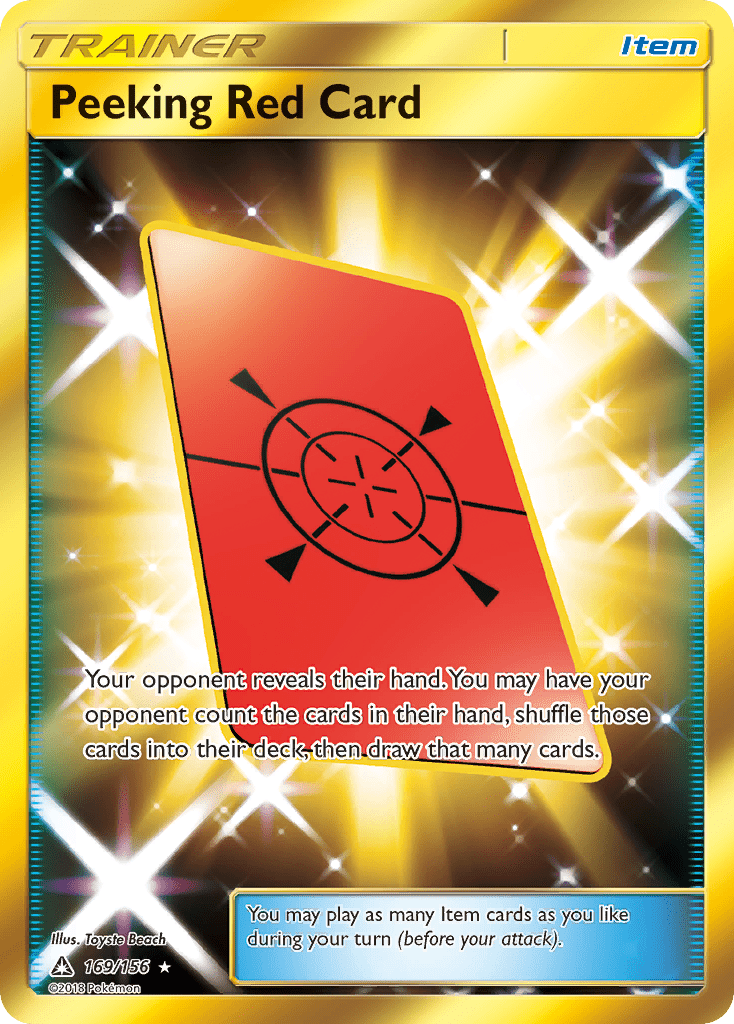 Peeking Red Card (169/156) [Sun & Moon: Ultra Prism] Pokemon Single Pokémon  | Multizone: Comics And Games