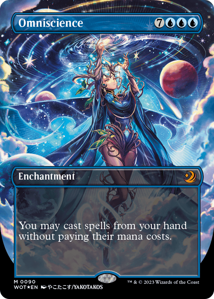 Omniscience (Anime Borderless) (Confetti Foil) [Wilds of Eldraine: Enchanting Tales] MTG Single Magic: The Gathering  | Multizone: Comics And Games