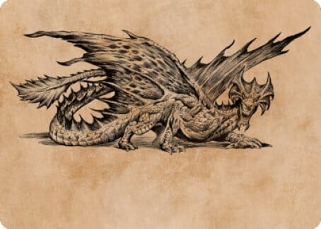 Ancient Brass Dragon Art Card (49) [Commander Legends: Battle for Baldur's Gate Art Series] MTG Single Magic: The Gathering  | Multizone: Comics And Games