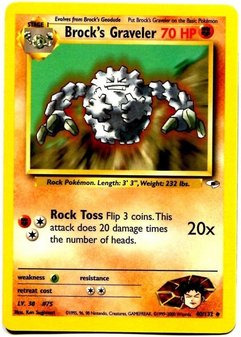 Brock's Graveler (40/132) [Gym Heroes Unlimited] Pokemon Single Pokémon  | Multizone: Comics And Games