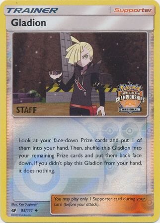 Gladion (95/111) (Regional Championship Promo Staff) [Sun & Moon: Crimson Invasion] Pokemon Single Pokémon  | Multizone: Comics And Games