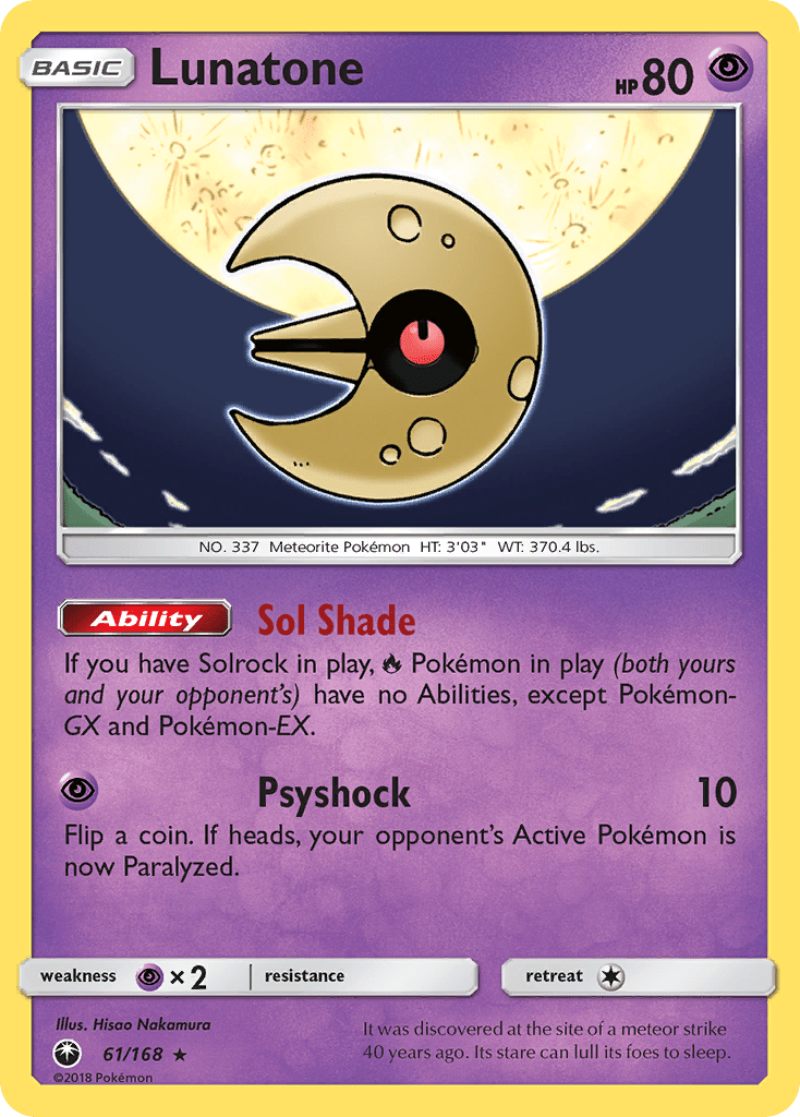 Lunatone (61/168) [Sun & Moon: Celestial Storm] Pokemon Single Pokémon  | Multizone: Comics And Games