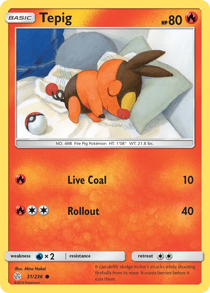 Tepig (31/236) [Sun & Moon: Cosmic Eclipse] Pokemon Single Pokémon  | Multizone: Comics And Games