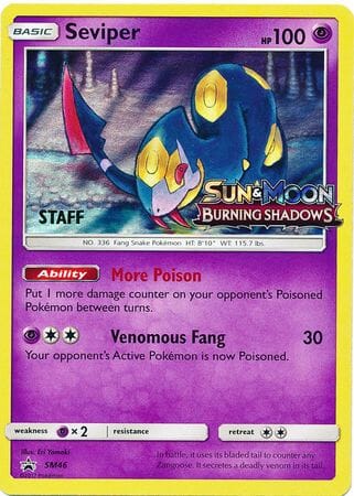 Seviper (SM46) (Staff Prerelease Promo) [Sun & Moon: Black Star Promos] Pokemon Single Pokémon  | Multizone: Comics And Games
