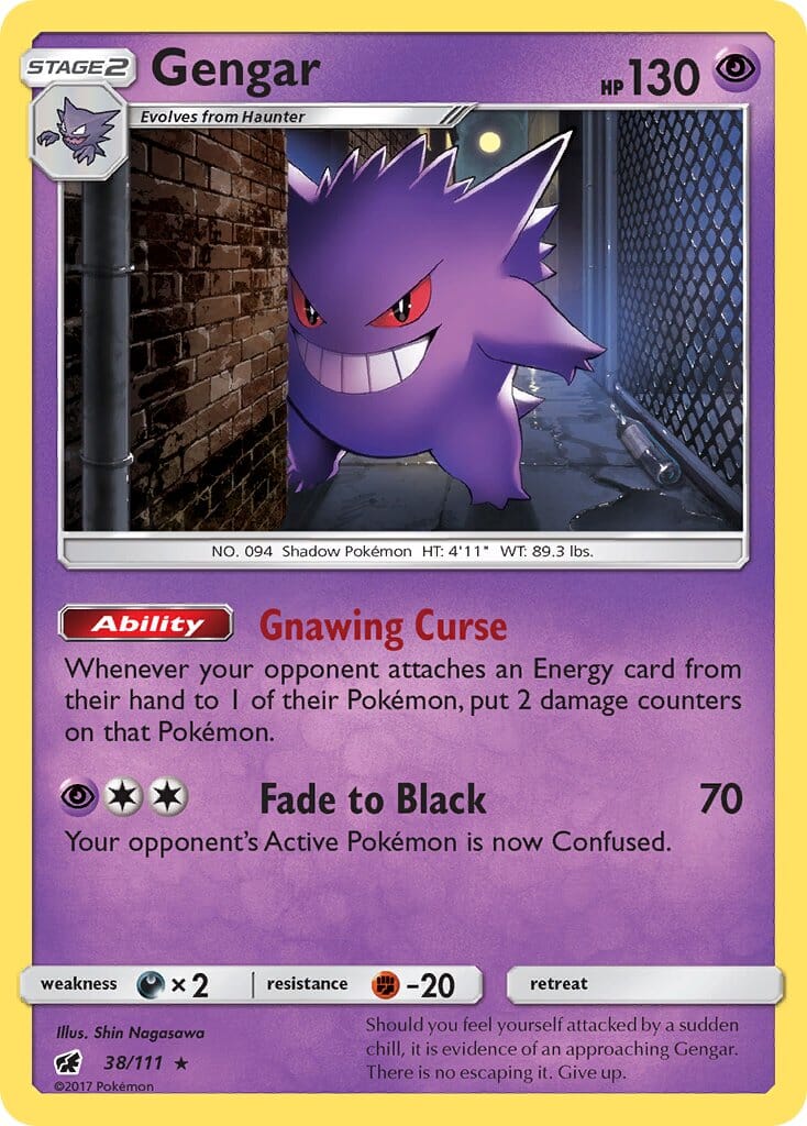 Gengar (38/111) (Prerelease Kit Exclusive) (Theme Deck Exclusive) [Sun & Moon: Crimson Invasion] Pokemon Single Pokémon  | Multizone: Comics And Games