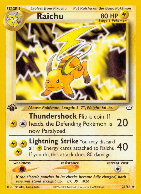 Raichu (21/64) [Neo Revelation 1st Edition] Pokemon Single Pokémon  | Multizone: Comics And Games