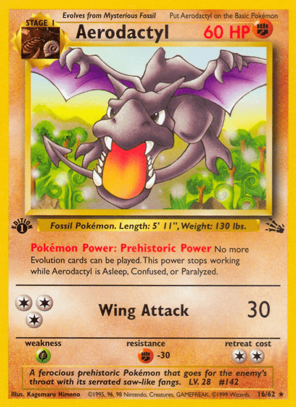 Aerodactyl (16/62) [Fossil 1st Edition] Pokemon Single Pokémon  | Multizone: Comics And Games