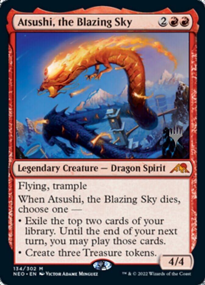 Atsushi, the Blazing Sky (Promo Pack) [Kamigawa: Neon Dynasty Promos] MTG Single Magic: The Gathering  | Multizone: Comics And Games