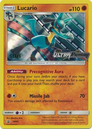 Lucario (SM95) (Staff Prerelease Promo) [Sun & Moon: Black Star Promos] Pokemon Single Pokémon  | Multizone: Comics And Games